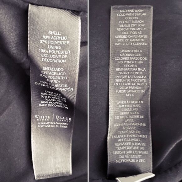 WHBM White House Black Market Tweed Zip Front Moto Blazer Tailored Jacket Size 2 - Picture 11 of 13